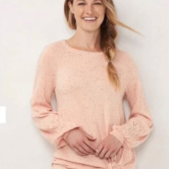 LC Lauren Conrad Front Tie Sweater Back to School Sweater Weather Boho Pastel S - Picture 1 of 7